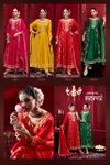 Morni By Rangoon Russian Jacquard Anarkali Kurtis Set Orders In India